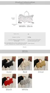 Detailed dimension chart and color guide for the creative dinosaur rivet handbag