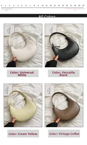 Detailed comparison of hobo bags in white, black, cream yellow, and coffee brown colors