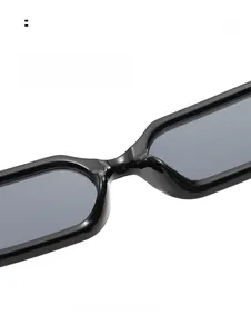 Detail of integrated nose pads on black square cyberpunk sunglasses for comfortable wear