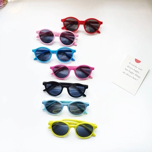 Kids Polarized Sunglasses UV400 Protection Oval Round Frame Jelly Color Outdoor Beach Eyewear For Boys And Girls