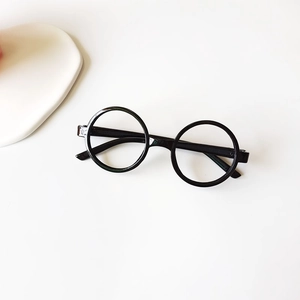 Classic round black frame for kids, lightweight plastic eyeglasses without lenses