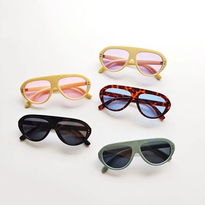 Kids Sunglasses Retro Oval Frame UV400 Protection PC AC Lens Fashion Outdoor Eyewear For Boys Girls