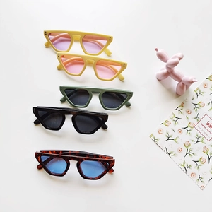 Kids Sunglasses Vintage Geometric Cat Eye UV400 Protection PC Frame AC Lens Fashionable Outdoor Trendy Eyewear