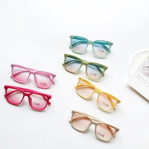 Retro square kids sunglasses in colorful frames with UV400 protection lenses