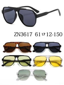 Dimensions détaillées des lunettes aviateur ZN3617 montrant les spécifications 61-12-150