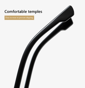 Close-up of ergonomic black anti-slip temples for comfortable eyewear fit