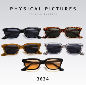 Flat lay of retro square sunglasses in various colors including black and tortoise shell