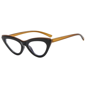 Retro cat-eye sunglasses with tortoiseshell and black frame on a white background