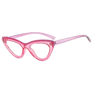 Vintage pink cat-eye sunglasses with transparent resin frame and UV protection lenses