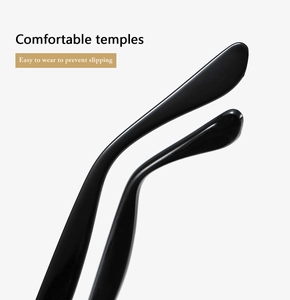Gros plan sur les branches de lunettes noires ergonomiques au design antidérapant