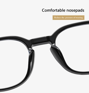 Macro detail of comfortable ergonomic nose pads on stylish black anti-blue light glasses