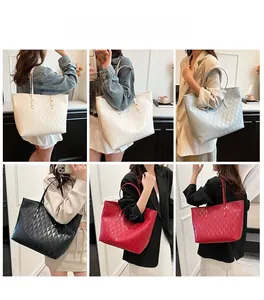 Chic quilted tote bags in multiple colors shown on models for versatile everyday styling