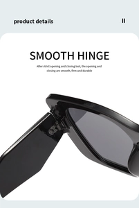 Detail view of smooth metal hinges and durable temples on black polarized sunglasses
