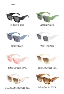 Detailed grid display of various color options for fashionable square polarized sunglasses