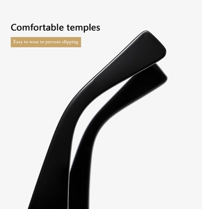 Macro detail of ergonomic black eyewear temples designed for a comfortable non-slip fit