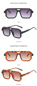 Vues de face et à 45 degrés de lunettes de soleil vintage à double pont en deux couleurs