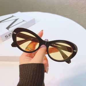 Lunettes De Soleil Ovales Rétro Pour Femmes Monture PC Matériau Résine Protection UV400 Mode Voyage En Plein Air