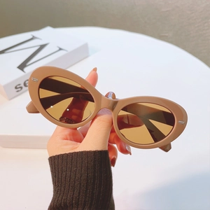Lunettes de soleil œil de chat classiques avec monture marron chaud et verres teintés