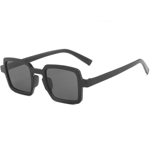Retro square thick frame black sunglasses in hip-hop style for a trendy fashion look