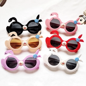 Kids Cartoon Bunny Sunglasses UV400 Protection Round PC Frame Outdoor Fashion For Girls Cute Animal Ear Decorative