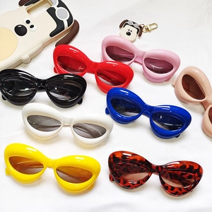 Kids Sunglasses Retro Cat Eye Style Thick Frame Resin UV400 Protection Y2K Candy Color Fashion Eyewear For Boys Girls