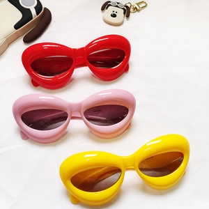 Cat eye children's sunglasses in vibrant candy colors with thick bold frames