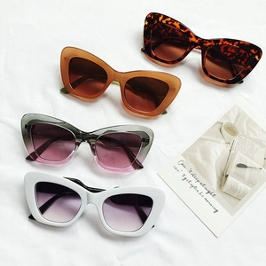 Set di occhiali da sole retrò cat eye in tartaruga, ambra, grigio e bianco con lenti UV