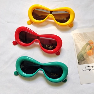 Colorful chunky inflated sunglasses for kids and adults with UV400 protection frames