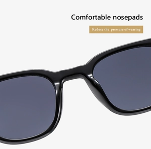 Close-up of comfortable nose pads on resin sunglasses to reduce wearing pressure