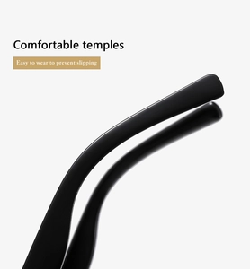 Close-up of ergonomic black resin eyewear temples with anti-slip curved design