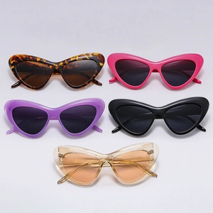Fashion Cat Eye Heart Shaped Sunglasses PC Frame UV400 Protection Retro Trendy Outdoor Eyewear For Women Men