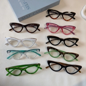 Lunettes De Soleil Yeux De Chat Rétro Femmes Hommes Petit Cadre Tendance Résine PC Protection UV400 Couleur Bonbon