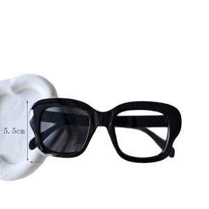 Lunettes de soleil œil-de-chat noires classiques, monture rétro, hauteur 5,5 cm