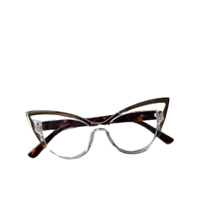 Cat eye y2k blue light blocking glasses with gold metal and tortoise shell frames