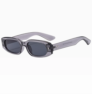 Detailansicht der Silbernieten und ZN3189 Modellnummer auf grauer Sonnenbrille