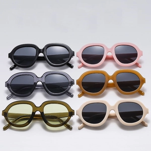 Retro Oversized Sunglasses Round Oval TR90 Frame UV400 Protection Trendy Outdoor Travel Fashion Shades For Women Men