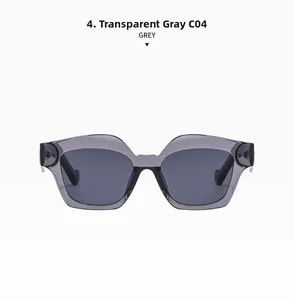 Macro view of transparent grey irregular hexagonal frames with dark grey lenses