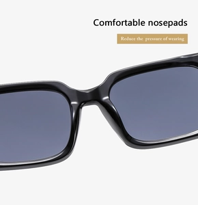 Detail der integrierten Nasenpads einer quadratischen Sonnenbrille für hohen Tragekomfort