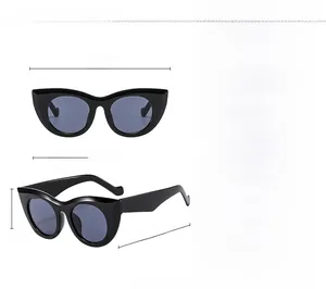 Detailed technical specifications and dimensions of these thick cat eye fashion sunglasses