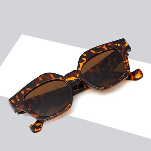 Lunettes de soleil carrées tendance à motif écailles et verres bruns sur fond moderne