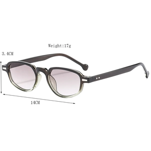 Lunettes de soleil ovales rétro avec monture thé translucide et design léger de 17g