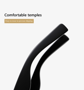 Détail des branches de lunettes noires confortables avec design ergonomique antidérapant