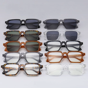 Retro Square Sunglasses For Men Women PC Frame UV400 Protection Rivet Decor Outdoor Fashion Travel Eyewear