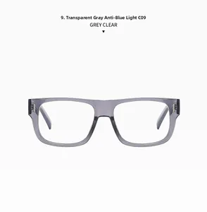 Detailansicht der transparenten grauen quadratischen Fassungen mit Blaulichtfilter C09