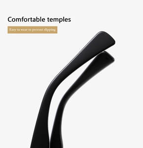 Close-up of comfortable black sunglass temples with anti-slip ergonomic round tips