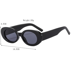 Lunettes de soleil ovales rétro noir pour hommes et femmes avec protection UV400 et résine