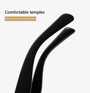 Gros plan des branches ergonomiques noires pour lunettes de soleil confortables