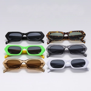Lunettes De Soleil Hexagonales Géométriques Rétro Punk Monture PC Protection UV Mode Trendy Pour Hommes Femmes