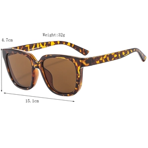 Retro tortoiseshell sunglasses with brown lenses, dimensions 15.1cm width and 32g weight