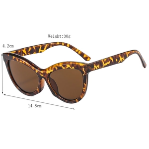 Fashionable cat eye sunglasses in tortoiseshell frame with brown lenses for sun protection